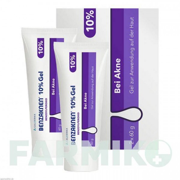 БЕНЗАКНЕН (BENZAKNEN) 10% гель 2x60 г - Бензоїл пероксид GALDERMA