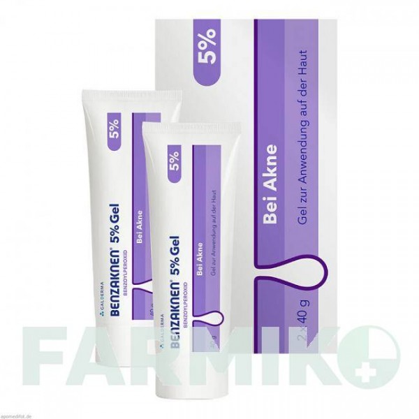 БЕНЗАКНЕН (BENZAKNEN) 5% гель 2x40 г - Бензоїл пероксид GALDERMA