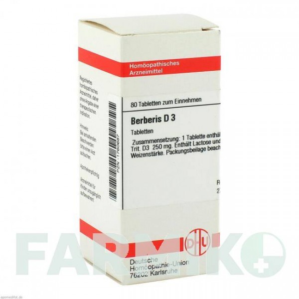 БЕРБЕРИС (BERBERIS) D 3 таблетки 80 шт - Гомеопатия DHU