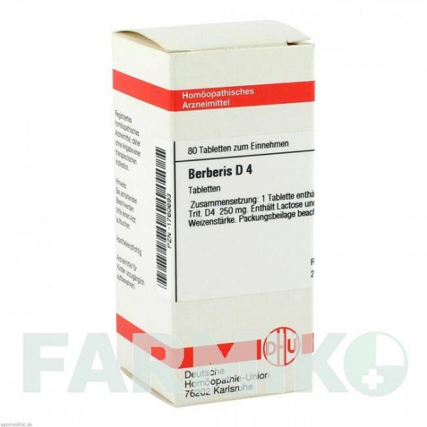 БЕРБЕРИС (BERBERIS) D 4 таблетки 80 шт - Гомеопатия DHU