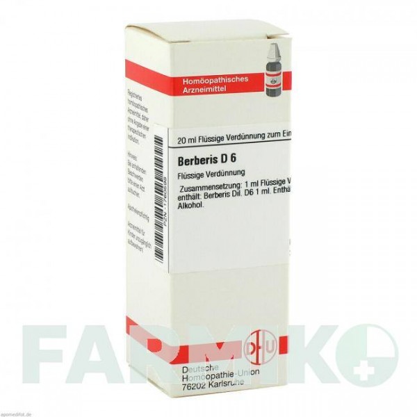 БЕРБЕРИС (BERBERIS) D 6 раствор 20 мл - Гомеопатия DHU