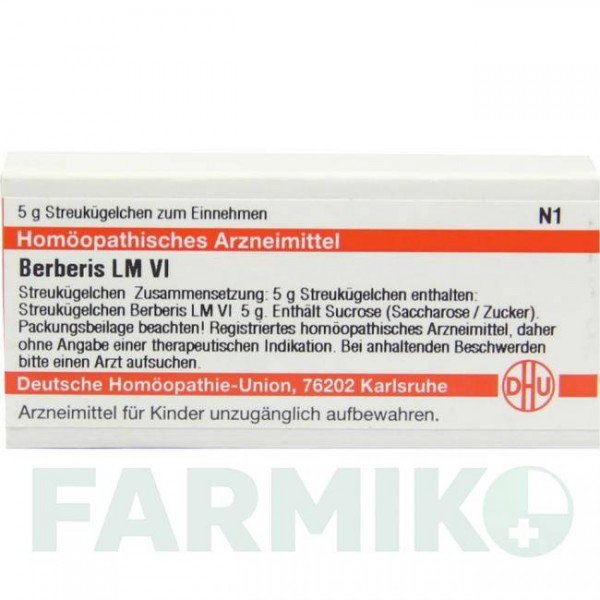 БЕРБЕРИС (BERBERIS) LM VI глобули 5 г - Гомеопатия DHU