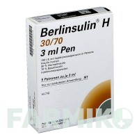 БЕРЛІНСУЛІН (BERLINSULIN) 30/70 суспензія 5x3 мл - Інсулін (людський) BERLIN-CHEMIE