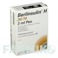 БЕРЛІНСУЛІН (BERLINSULIN) 30/70 суспензія 10x3 мл - Інсулін (людський) BERLIN-CHEMIE