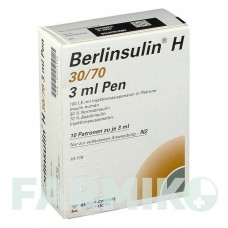 БЕРЛИНСУЛИН (BERLINSULIN) 30/70 суспензия 10x3 мл - Инсулин (человеческий) BERLIN-CHEMIE
