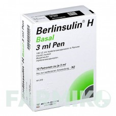 БЕРЛИНСУЛИН (BERLINSULIN) суспензия 10x3 мл - Инсулин (человеческий) BERLIN-CHEMIE