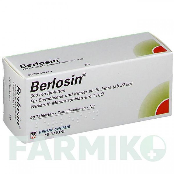 БЕРЛОЗИН (BERLOSIN) таблетки 50 шт - Метамізол натрію BERLIN-CHEMIE