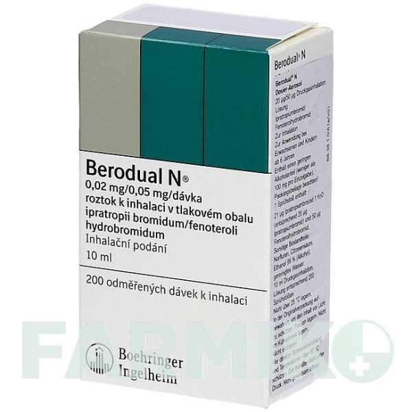 БЕРОДУАЛ (BERODUAL) аэрозоль 10 мл - Фенотерол, Ипратропия бромид AXICORP PHARMA