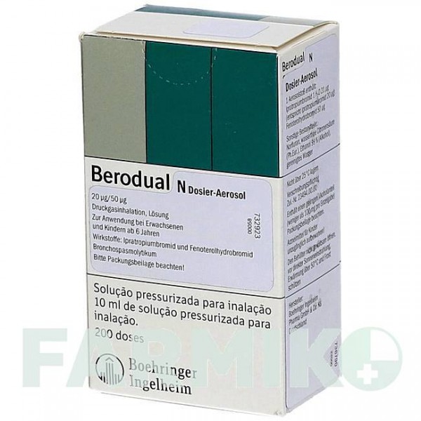 БЕРОДУАЛ (BERODUAL) аэрозоль 10 мл - Фенотерол, Ипратропия бромид EMRA-MED