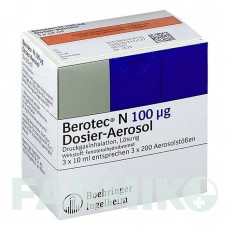 БЕРОТЕК (BEROTEC) 100 мкг аэрозоль 3x10 мл - Фенотерол BOEHRINGER INGELHEIM