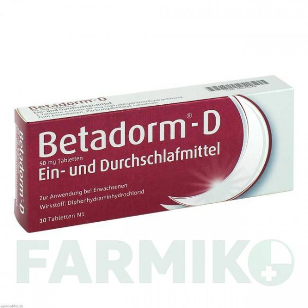 БЕТАДОРМ (BETADORM) таблетки 10 шт - Дифенгідрамін RECORDATI