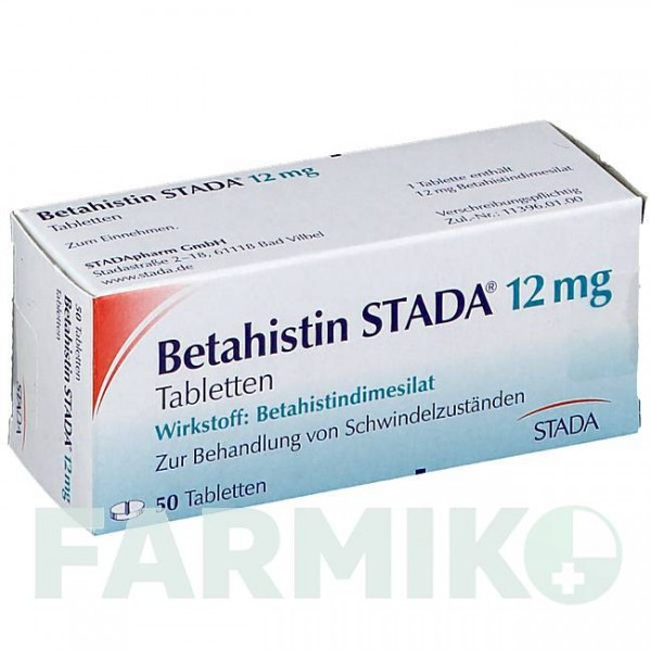 БЕТАГІСТИН (BETAHISTIN) 12 мг таблетки 50 шт - Бетагістин STADAPHARM