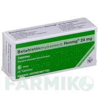 БЕТАГІСТИНДИГІДРОХЛОРИД (BETAHISTINDIHYDROCHLORID) 24 мг таблетки 20 шт - Бетагістин HENNIG