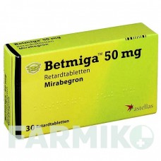 БЕТМИГА (BETMIGA) 50 мг таблетки 30 шт - Мирабегрон ASTELLAS PHARMA