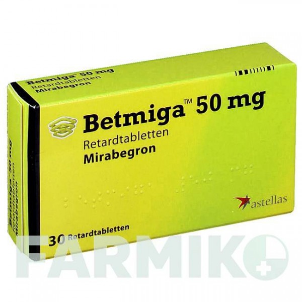 БЕТМИГА (BETMIGA) 50 мг таблетки 30 шт - Мирабегрон ASTELLAS PHARMA