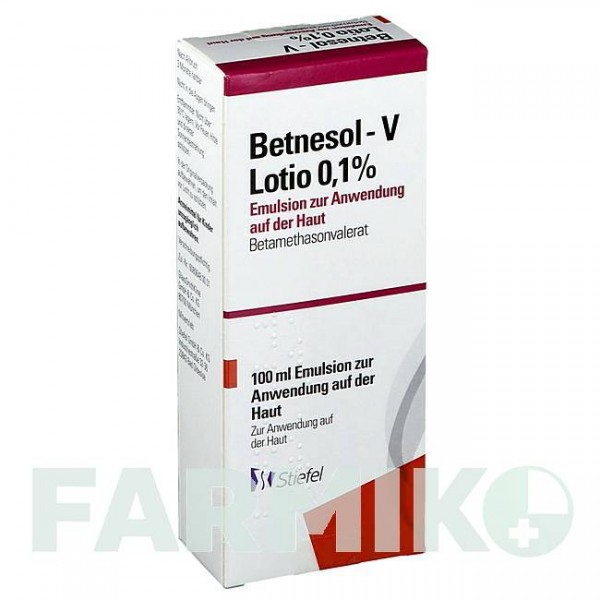 БЕТНЕЗОЛ (BETNESOL) 0,1% емульсія 100 мл - Бетаметазон GLAXOSMITHKLINE