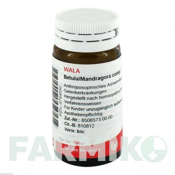 БЕТУЛА МАНДРАГОРА (BETULA MANDRAGORA) глобули 20 г - Гомеопатия WALA HEILMITTEL