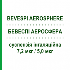 БЕВЕСПИ АЭРОСФЕРА (BEVESPI AEROSPHERE) 7,2 мкг/5,0 мкг суспензия ингаляционная 120 доз - Формотерол, Гликопиррония бромид ASTRAZENECA