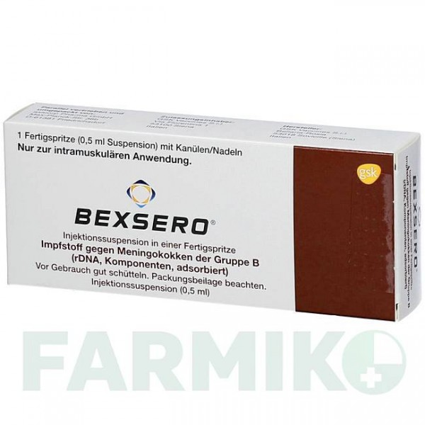 БЕКСЕРО (BEXSERO) суспензия 1x0,5 мл - Менингококковая В многокомпонентная вакцина AXICORP PHARMA
