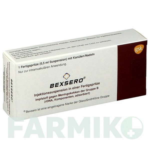 БЕКСЕРО (BEXSERO) суспензия 1x0,5 мл - Менингококковая В многокомпонентная вакцина KOHLPHARMA