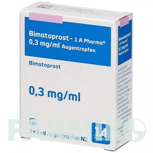 БИМАТОПРОСТ (BIMATOPROST) 0,3 мг/мл капли 1x3 мл - Биматопрост 1 A PHARMA