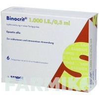 БІНОКРИТ (BINOCRIT) 1000 МО/0,5 мл шприци 6x0,5 мл - Еритропоетин HEXAL