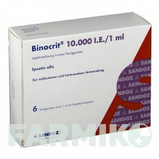 БІНОКРИТ (BINOCRIT) 10000 МО/1 мл шприци 6x1 мл - Еритропоетин HEXAL