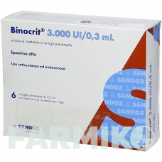 БІНОКРИТ (BINOCRIT) 3000 МО/0,3 мл шприци 6x0,3 мл - Еритропоетин ORIFARM