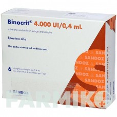 БІНОКРИТ (BINOCRIT) 4000 МО/0,4 мл шприци 6x0,4 мл - Еритропоетин ORIFARM