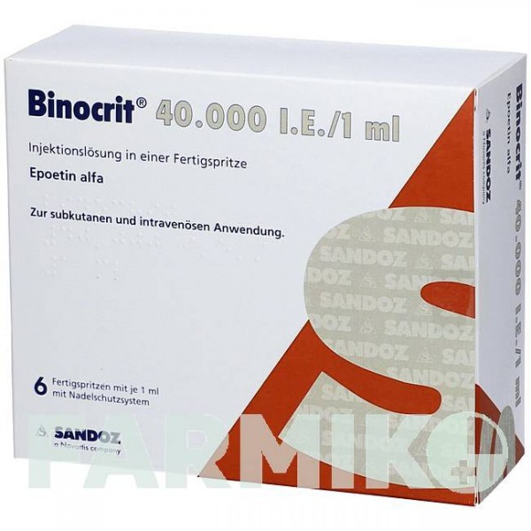 БІНОКРИТ (BINOCRIT) 40000 МО/1 мл шприци 1 шт - Еритропоетин ORIFARM