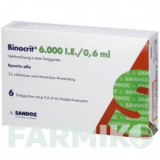 БИНОКРИТ (BINOCRIT) 6000 МЕ/0,6 мл раствор 6x0,6 мл - Эритропоэтин ABACUS MEDICINE