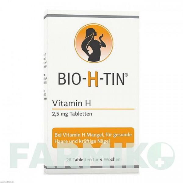 БІО Х ТІН (BIO H TIN) 2,5 мг таблетки 28 шт - Вітамін B7 (Біотин) DR.PFLEGER