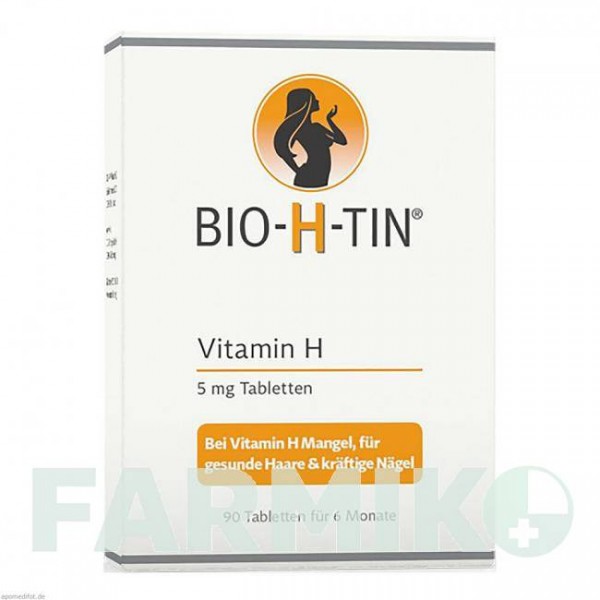 БІО Х ТІН (BIO H TIN) 5 мг таблетки 90 шт - Вітамін B7 (Біотин) DR.PFLEGER