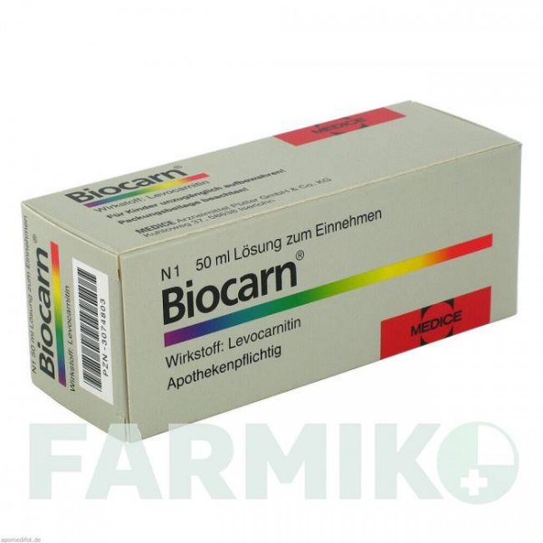БИОКАРН (BIOCARN) сироп 50 мл - Левокарнитин MEDICE PUTTER