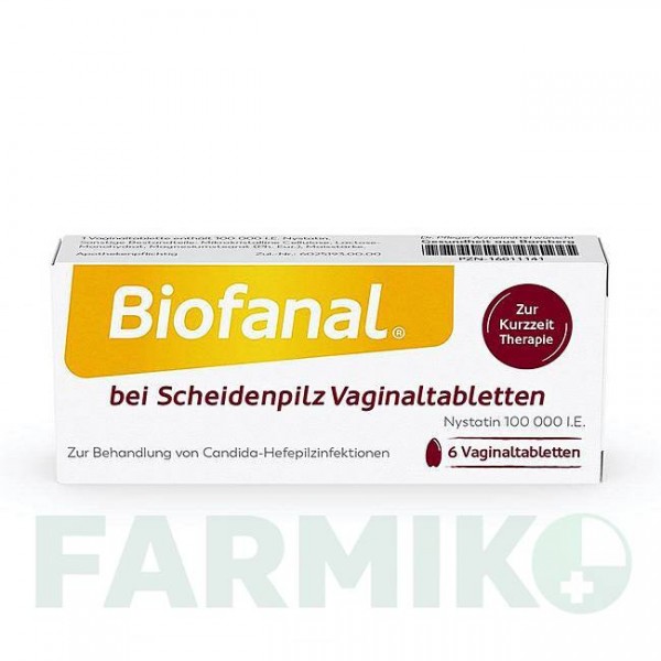 БІОФАНАЛ (BIOFANAL) 000 МО таблетки 6 шт - Ністатин DR.PFLEGER