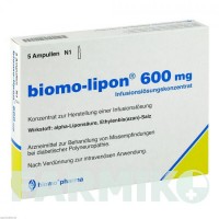 БІОМО (BIOMO) 600 мг ампули 5 шт - Тіоктова кислота BIOMO PHARMA