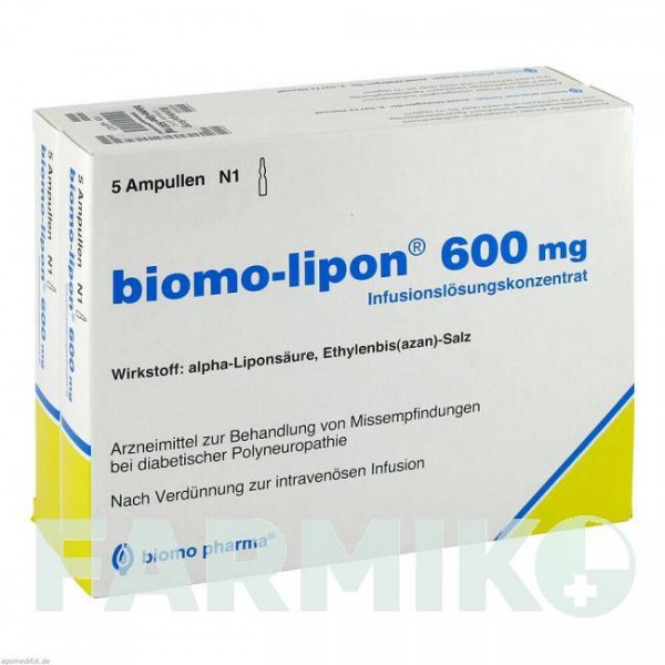 БІОМО (BIOMO) 600 мг ампули 10 шт - Тіоктова кислота BIOMO PHARMA