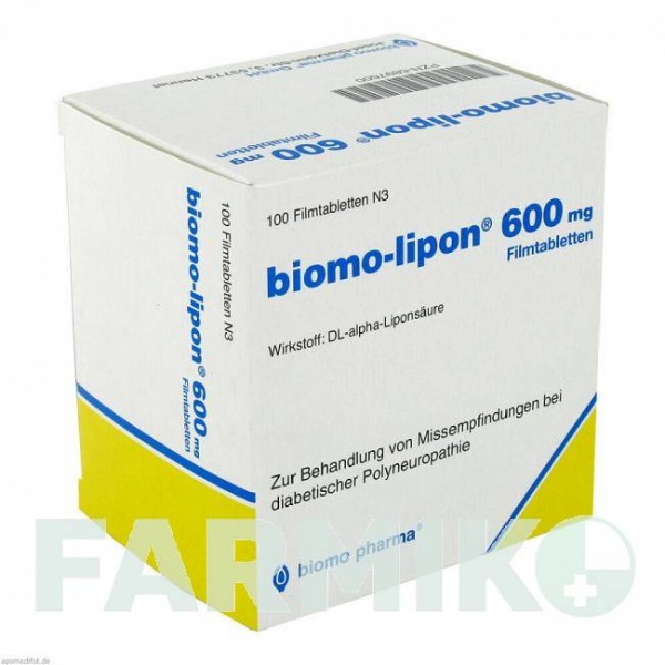БІОМО (BIOMO) 600 мг таблетки 100 шт - Тіоктова кислота BIOMO PHARMA