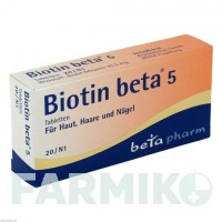 БІОТИН (BIOTIN) 5 таблетки 20 шт - Вітамін B7 (Біотин) BETAPHARM