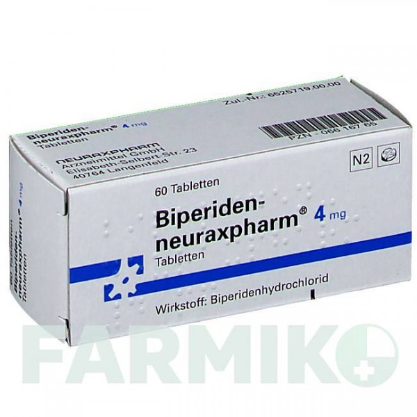 БИПЕРИДЕН (BIPERIDEN) 4 мг таблетки 60 шт - Бипериден NEURAXPHARM