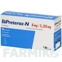 БИПРЕТЕРАКС (BIPRETERAX) 5 мг/1,25 мг таблетки 90 шт - Периндоприл, Индапамид CC PHARMA