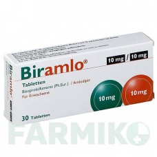 БИРАМЛО (BIRAMLO) 10 мг/10 мг таблетки 30 шт - Бисопролол, Амлодипин APONTIS PHARMA