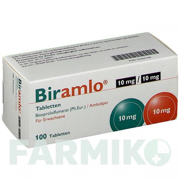БІРАМЛО (BIRAMLO) 10 мг/10 мг таблетки 100 шт - Бісопролол, Амлодипін APONTIS PHARMA