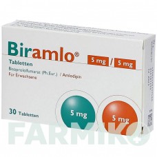 БІРАМЛО (BIRAMLO) 5 мг/5 мг таблетки 30 шт - Бісопролол, Амлодипін APONTIS PHARMA