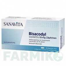БІСАКОДИЛ (BISACODYL) 10 мг супозиторії 10 шт - Бісакодил SANAVITA PHARMACEUTICALS
