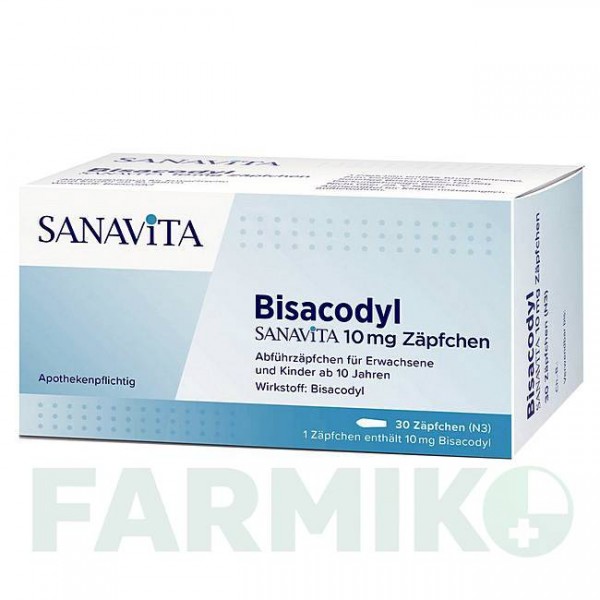 БИСАКОДИЛ (BISACODYL) 10 мг суппозитории 30 шт - Бисакодил SANAVITA PHARMACEUTICALS