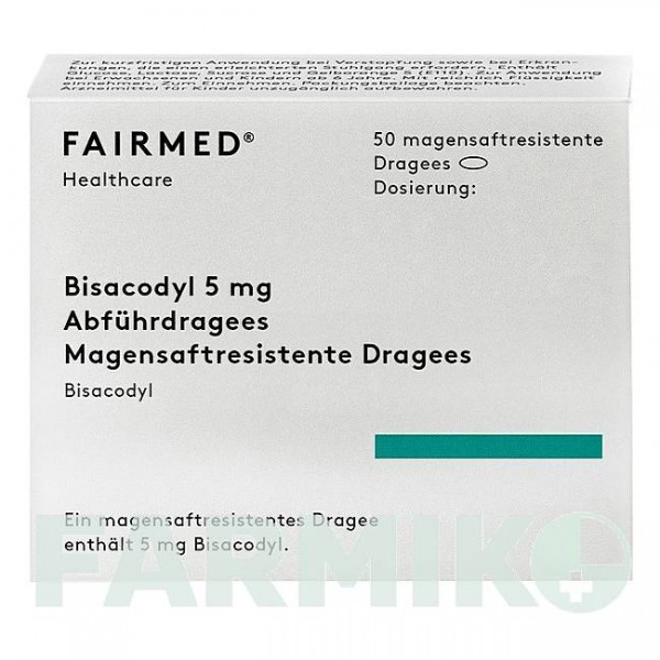 БИСАКОДИЛ (BISACODYL) 5 мг драже 50 шт - Бисакодил FAIRMED HEALTHCARE