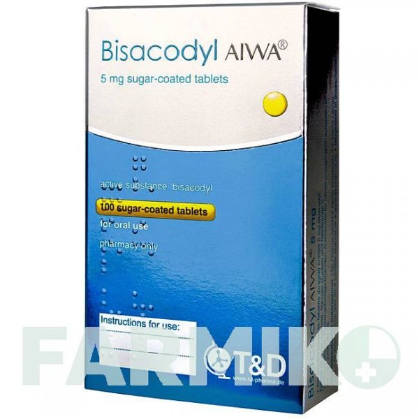 БИСАКОДИЛ (BISACODYL) 5 мг таблетки 100 шт - Бисакодил T & D PHARMA