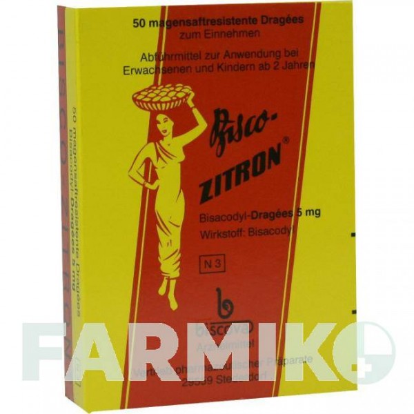 БИСКО ЗИТРОН (BISCO ZITRON) драже 50 шт - Бисакодил BISCOVA