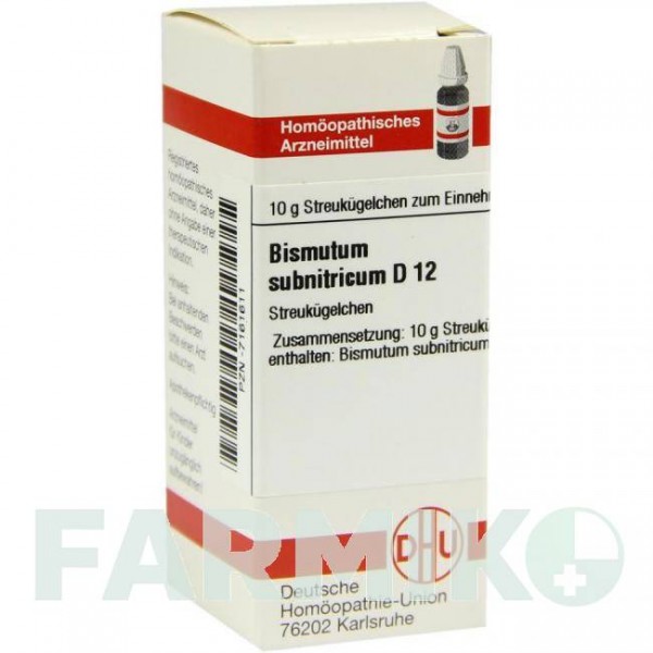 БИСМУТУМ СУБНИТРИКУМ (BISMUTUM SUBNITRICUM) D 12 глобули 10 г - Гомеопатия DHU